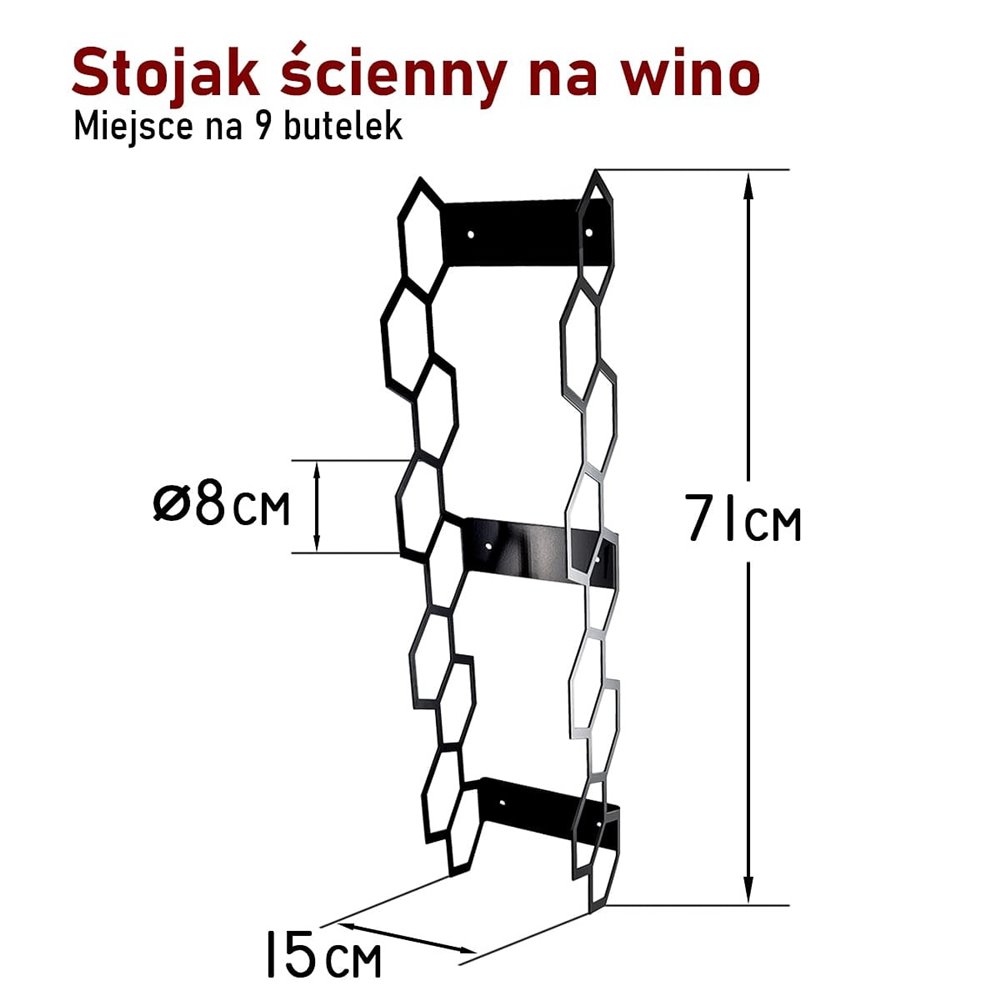 Stojak ścienny na wino