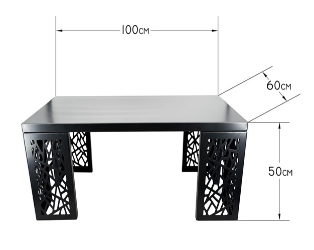 Metalowy stolik ażurowy 100x60x50 cm