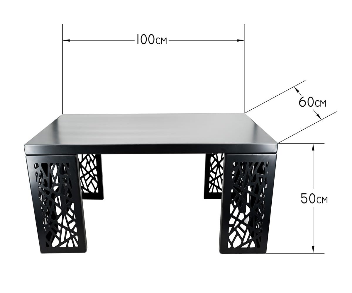 Metalowy stolik ażurowy 100x60x50 cm