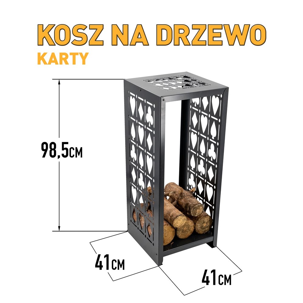 Metalowy kosz na drewno Brokko wzór 3